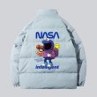 画像3: Unisex Sesame Street Cookie Monster × NASA cartoon logo pattern stand-up collar Down jacket blouson ユニセックス男女兼用セサミストリート×ナサ　スタンドカラーダウンジャケット ジャンパー (3)