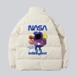 画像2: Unisex Sesame Street Cookie Monster × NASA cartoon logo pattern stand-up collar Down jacket blouson ユニセックス男女兼用セサミストリート×ナサ　スタンドカラーダウンジャケット ジャンパー (2)
