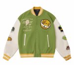 画像1:  earth embroidery baseball jacket stadium jacket baseball uniform jacket blouson  ユニセックス 男女兼用アース地球刺繍スタジアムジャンパー ダウンジャケット スタジャン MA-1 ボンバー ジャケット ブルゾン (1)