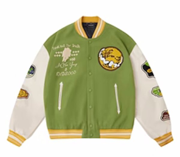 画像1:  earth embroidery baseball jacket stadium jacket baseball uniform jacket blouson  ユニセックス 男女兼用アース地球刺繍スタジアムジャンパー ダウンジャケット スタジャン MA-1 ボンバー ジャケット ブルゾン (1)