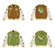 画像3:  earth embroidery baseball jacket stadium jacket baseball uniform jacket blouson  ユニセックス 男女兼用アース地球刺繍スタジアムジャンパー ダウンジャケット スタジャン MA-1 ボンバー ジャケット ブルゾン (3)