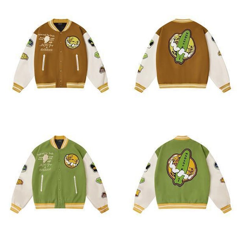 画像3:  earth embroidery baseball jacket stadium jacket baseball uniform jacket blouson  ユニセックス 男女兼用アース地球刺繍スタジアムジャンパー ダウンジャケット スタジャン MA-1 ボンバー ジャケット ブルゾン (3)