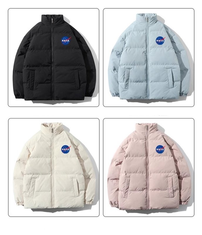 画像5: Unisex Sesame Street Cookie Monster × NASA cartoon logo pattern stand-up collar Down jacket blouson ユニセックス男女兼用セサミストリート×ナサ スタンドカラーダウンジャケット ジャンパー (5)