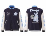 画像1: Vandythepink Rabbit & Earth embroidery baseball jacket stadium jacket baseball uniform jacket blouson  ユニセックス 男女兼用ラビット＆地球刺繍スタジアムジャンパー ダウンジャケット スタジャン MA-1 ボンバー ジャケット ブルゾン (1)