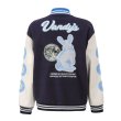 画像2: Vandythepink Rabbit & Earth embroidery baseball jacket stadium jacket baseball uniform jacket blouson  ユニセックス 男女兼用ラビット＆地球刺繍スタジアムジャンパー ダウンジャケット スタジャン MA-1 ボンバー ジャケット ブルゾン (2)