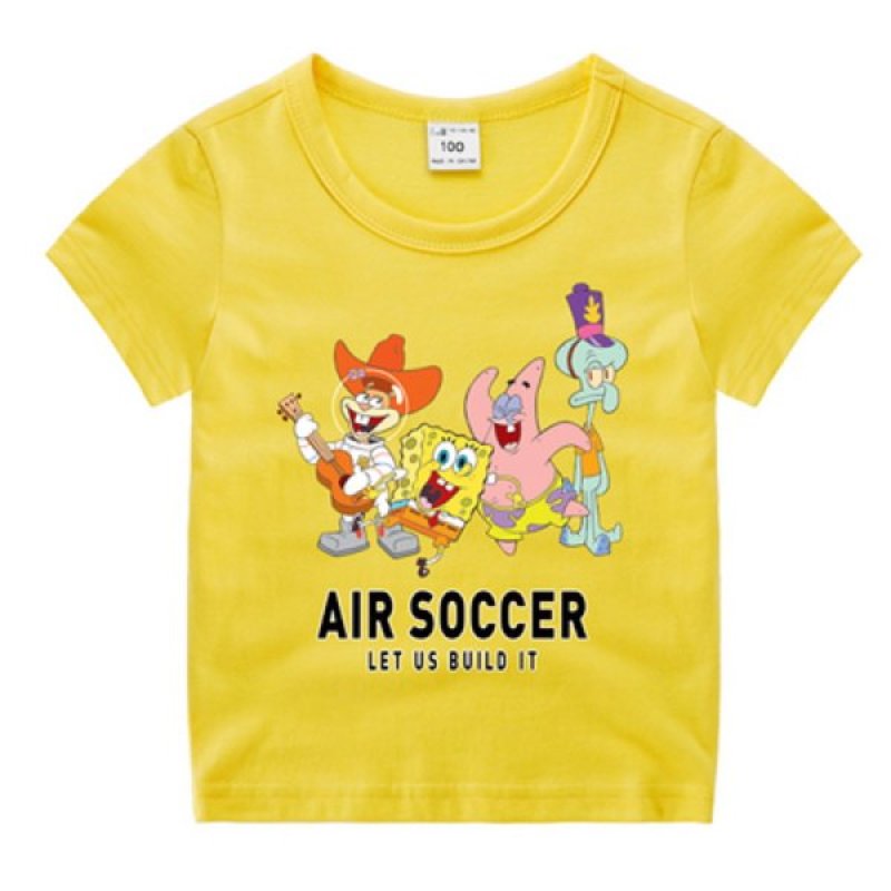 画像2: Kids Unisex SpongeBob Happy Companion Print T-shirt From kids to adults ユニセックス 男女キッズ兼用スポンジボブゆかいな仲間たちプリント半袖Tシャツ (2)