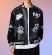 画像3: animal comic leather baseball jacket stadium jacket baseball uniform jacket blouson  ユニセックス 男女兼用アニマルコミックレザースタジアムジャンパー ダウンジャケット スタジャン MA-1 ボンバー ジャケット ブルゾン (3)