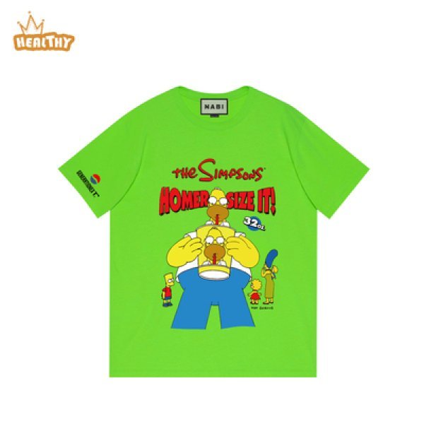 画像1: Kids Unisex The Simpson Simpsons Homer Size it Tshirts キッズ ザ・シンプソンズ ホーマー シンプソン 半袖 Tシャツ 大人サイズあり 親子で着れる (1)