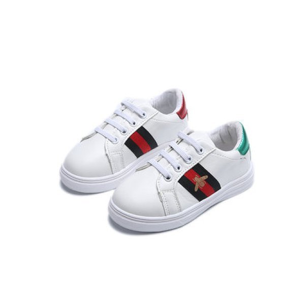 画像1: Kids Unisex Bee Ace stripes mark sneakers ユニセックス キッズ メンズ 蜂 ハチ 刺繍付き ライン入り エース レースアップ スニーカー (1)