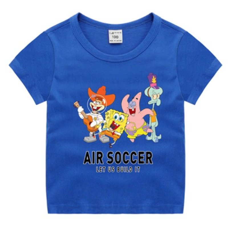 画像1: Kids Unisex SpongeBob Happy Companion Print T-shirt From kids to adults ユニセックス 男女キッズ兼用スポンジボブゆかいな仲間たちプリント半袖Tシャツ (1)