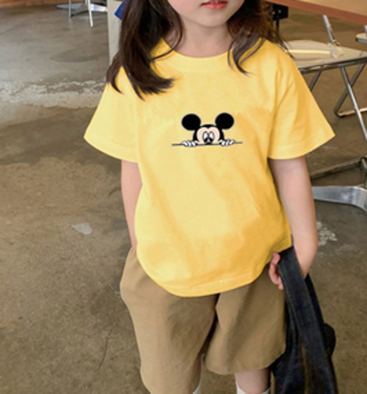 画像2: Kids Unis Occasionally Mickey Mouse Print T-shirt   ユニセックス 男女キッズ兼用ひょっこりミッキーマウスプリント半袖Tシャツ (2)