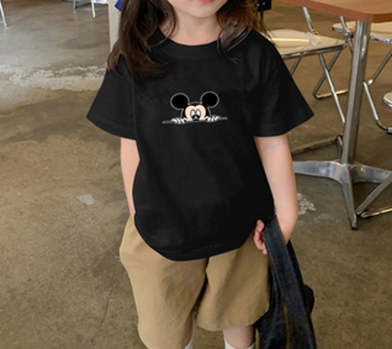 画像4: Kids Unis Occasionally Mickey Mouse Print T-shirt   ユニセックス 男女キッズ兼用ひょっこりミッキーマウスプリント半袖Tシャツ (4)