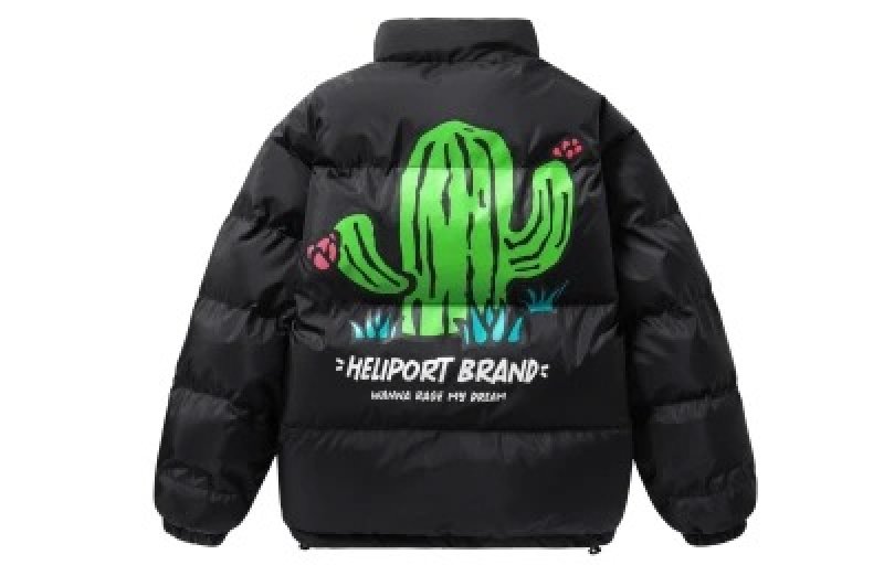 画像3: HELIPORT BRAND Big Cactus Print down  jacket ユニセックス 男女兼用 ビッグカクタス バックプリント ダウンコートジャケット ブルゾン 背面プリント (3)