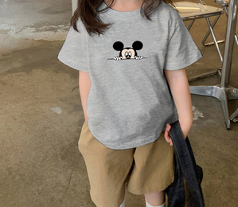 画像6: Kids Unis Occasionally Mickey Mouse Print T-shirt   ユニセックス 男女キッズ兼用ひょっこりミッキーマウスプリント半袖Tシャツ (6)