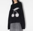 画像5: cherry braided pullover Round Neck Pullover Sweater　ユニセックス男女兼用チェリー編み込みラウンドネックプルオーバーセーター (5)
