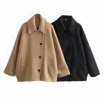 画像3: 23 Women's dolman sleeve Short wool coat     ウール素材　ドルマンスリーブ　オシャレ　コート (3)