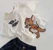 画像6: Baby Kids Unisex Tom and Jerry and others Tshirts 3D ユニセックス 男女兼用 ベビーキッズ トムとジェリー＆プーさん ＆ティガーアップリケ半袖 Tシャツ 子供服 (6)