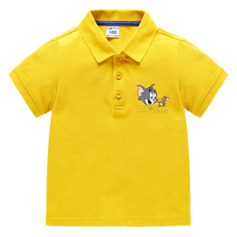 画像4: Tom and Jerry One Point Embroidered Polo Shirt kids 　ユニセックス 男女キッズ兼用 トム＆ジェリー ワンポイント刺繍半袖ポロシャツ (4)