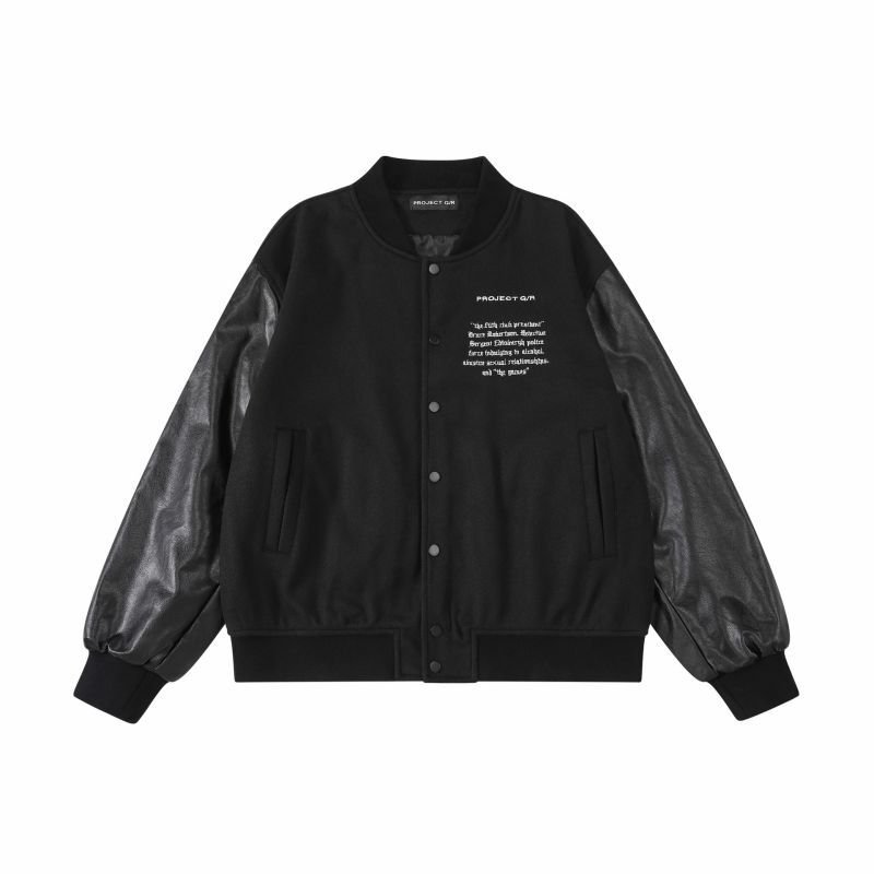 画像3: BLAEXIT Stars & Comics leather sleeves baseball jacket stadium jacket baseball uniform jacket blouson  ユニセックス 男女兼用スター&コミックレザースリーブスタジアムジャンパー ダウンジャケット スタジャン MA-1 ボンバー ジャケット ブルゾン (3)