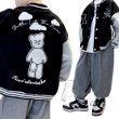 画像1: Kids Junior Kaws bear embroidery Stajan baseball uniform jacket blouson キッズ ジュニア ユニセックス男女兼用 カウズ ベア 熊 スタジャン ジャンパー ジャケット ブルゾン (1)