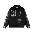 画像5: BOROI B & Ball emblem embroidery baseball jacket stadium jacket baseball uniform jacket blouson  ユニセックス 男女兼用B＆ボールエンブレム刺繍スタジアムジャンパー ダウンジャケット スタジャン MA-1 ボンバー ジャケット ブルゾン (5)