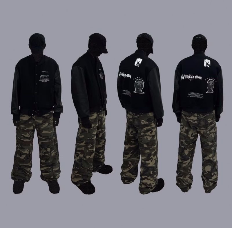 画像4: BLAEXIT Stars & Comics leather sleeves baseball jacket stadium jacket baseball uniform jacket blouson  ユニセックス 男女兼用スター&コミックレザースリーブスタジアムジャンパー ダウンジャケット スタジャン MA-1 ボンバー ジャケット ブルゾン (4)