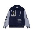 画像4: BOROI B & Ball emblem embroidery baseball jacket stadium jacket baseball uniform jacket blouson  ユニセックス 男女兼用B＆ボールエンブレム刺繍スタジアムジャンパー ダウンジャケット スタジャン MA-1 ボンバー ジャケット ブルゾン (4)