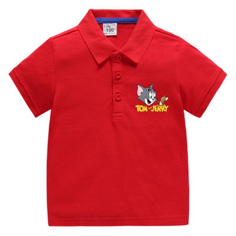 画像5: Tom and Jerry One Point Embroidered Polo Shirt kids 　ユニセックス 男女キッズ兼用 トム＆ジェリー ワンポイント刺繍半袖ポロシャツ (5)