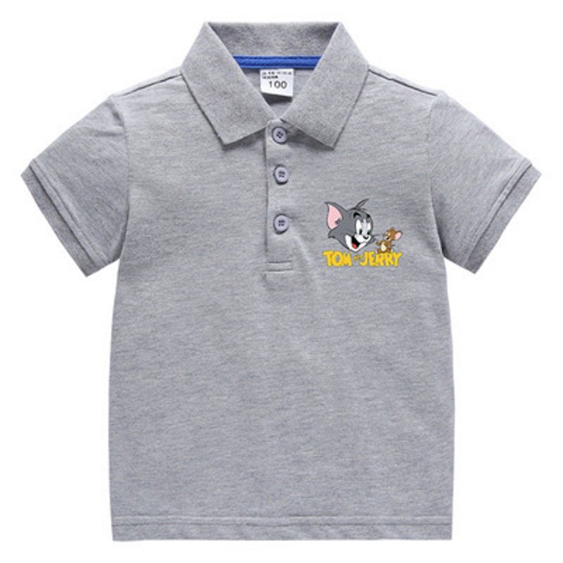 画像7: Tom and Jerry One Point Embroidered Polo Shirt kids 　ユニセックス 男女キッズ兼用 トム＆ジェリー ワンポイント刺繍半袖ポロシャツ (7)