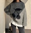 画像6: cherry braided pullover Round Neck Pullover Sweater　ユニセックス男女兼用チェリー編み込みラウンドネックプルオーバーセーター (6)