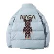 画像1: Back print NASA × Monogram bear brick Down jacket blouson Stand Collar ユニセックス　男女兼用　ナサ×モノグラム　ベアブリック　ダウンジャケット 　ジャンパー　バックプリント　背面プリント (1)