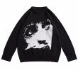 画像1: Unisex portrait jacquard knitted sweater　ユニセックス 男女兼用  ポートレート写真編み込みセーター (1)