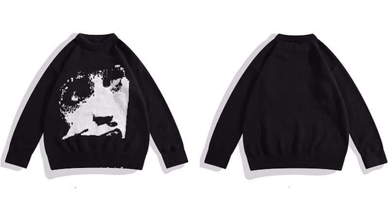 画像2: Unisex portrait jacquard knitted sweater　ユニセックス 男女兼用  ポートレート写真編み込みセーター (2)