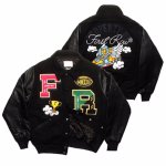 画像1: wool and cowhide sleeve quilted baseball jacket embroidery baseball jacket stadium jacket baseball uniform jacket blouson  ユニセックス 男女兼用ウールと牛革の袖刺繍エンブレムスタジアムジャンパー ダウンジャケット スタジャン MA-1 ボンバー ジャケット ブルゾン (1)