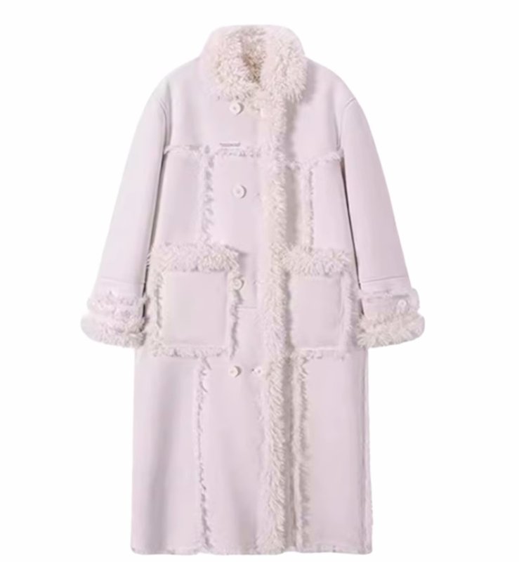 画像2: reversible thickened lamb plush long Coat リバーシブルラムファーロング丈コート ジャケット (2)