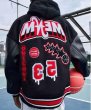 画像6: stitching letter embroidered baseball jacket embroidery baseball jacket stadium jacket baseball uniform jacket blouson  ユニセックス 男女兼用ステッチングベースボール刺繍エンブレムスタジアムジャンパー ダウンジャケット スタジャン MA-1 ボンバー ジャケット ブルゾン (6)