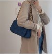 画像7: Woman’s  chain handle quilted down tote shoulder bag  チェーンハンドル キルティングダウントートショルダーバッグ (7)