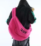 画像12: Woman’s 333 polar fleece multi-pocket crossbody hobo bag shoulder bag 333マルチポケットフリースクロスボディーショルダーバッグ (12)