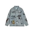 画像5: cartoon graffiti denim jacket G Jean blouson  ユニセックス 男女兼用コミックグラフィックデニムジャケット Gジャンブルゾン (5)