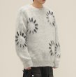 画像4: Unisex color-blocked round neck circle braid sweater　ユニセックス 男女兼用 サークル編み込みモヘアセーター (4)