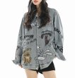 画像8: cartoon graffiti denim jacket G Jean blouson  ユニセックス 男女兼用コミックグラフィックデニムジャケット Gジャンブルゾン (8)