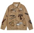 画像9: cartoon graffiti denim jacket G Jean blouson  ユニセックス 男女兼用コミックグラフィックデニムジャケット Gジャンブルゾン (9)