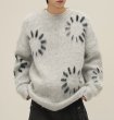画像5: Unisex color-blocked round neck circle braid sweater　ユニセックス 男女兼用 サークル編み込みモヘアセーター (5)