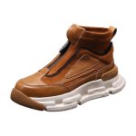 画像1: Unisex High-top leather Martin boots sneakers shoes 男女兼用 ユニセックスエラスティックレザーハイカットブーツスニーカー シューズ (1)