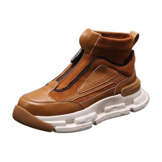 LEATHER VELCRO HIGH TOP SNEAKERS boots shoes 男女兼用 ユニ
