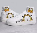 画像2: Unisex garfield print lace up leather sneakers shoes 男女兼用 ユニセックスガーフィールドプリント レースアップレザースニーカーシューズ (2)