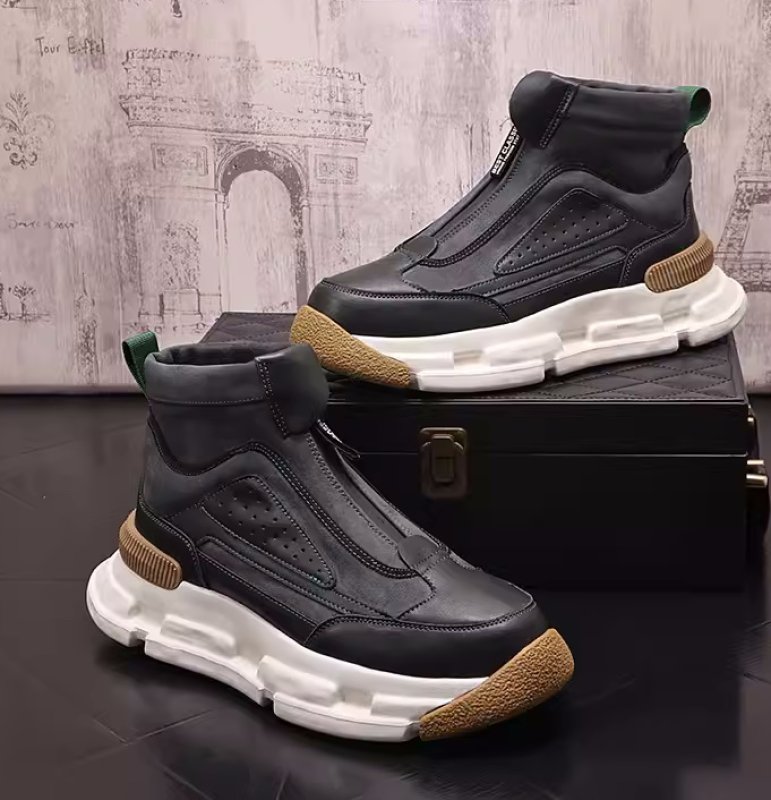 画像3: Unisex High-top leather Martin boots sneakers shoes 男女兼用 ユニセックスエラスティックレザーハイカットブーツスニーカー シューズ (3)