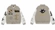 画像1: one eye embroidery baseball jacket stadium jacket baseball uniform jacket blouson  ユニセックス 男女兼用ワンアイ片目刺繍スタジアムジャンパー ダウンジャケット スタジャン MA-1 ボンバー ジャケット ブルゾン (1)