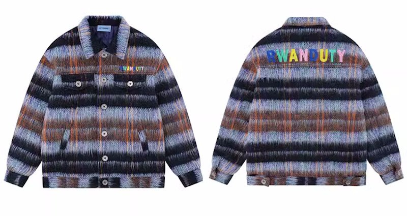 画像2: Nariele letter embroidery color block plaid jacket baseball uniform jacket blouson  ユニセックス 男女兼用レター刺繍カラーブロックチェック柄ジャケット スタジャン MA-1 ボンバー ジャケット ブルゾン (2)