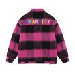 画像7: Nariele letter embroidery color block plaid jacket baseball uniform jacket blouson  ユニセックス 男女兼用レター刺繍カラーブロックチェック柄ジャケット スタジャン MA-1 ボンバー ジャケット ブルゾン (7)